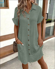 Women's short-sleeve shirt dress
