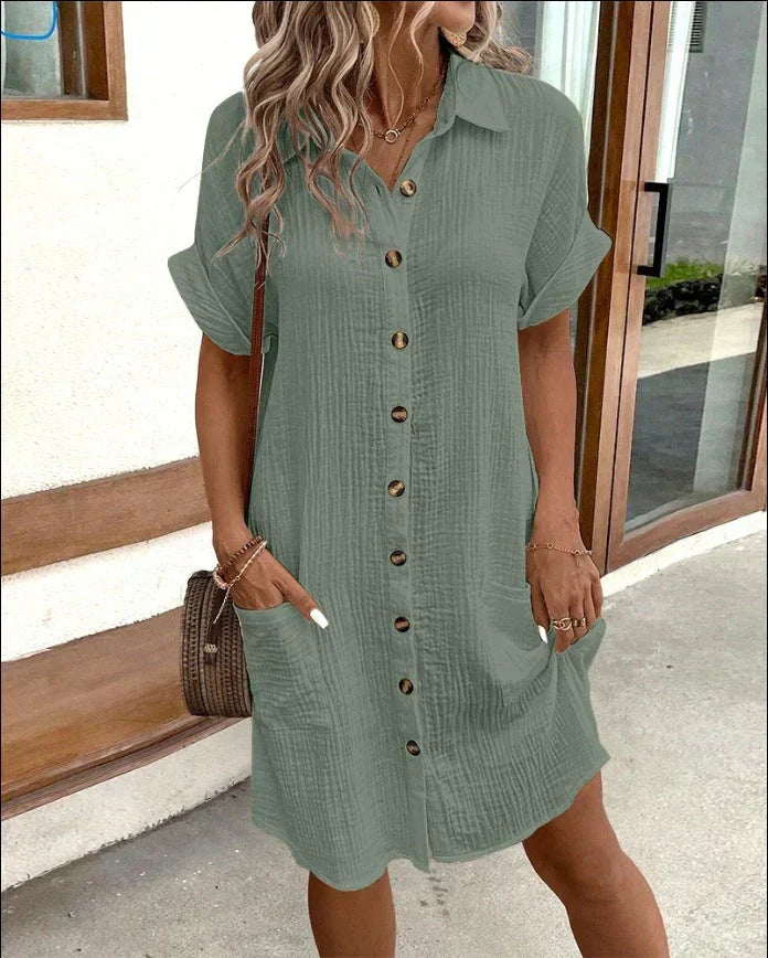 Women's short-sleeve shirt dress