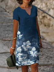 Women's V-Neck Short Sleeve Casual Dress