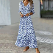 Women's V-Neck Long Sleeve Casual Dress