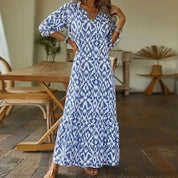 Women's V-Neck Long Sleeve Casual Dress