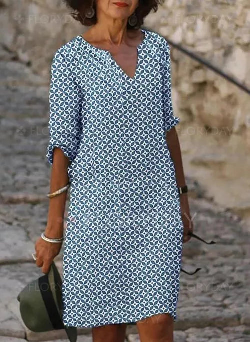 Women's Casual Rolled-Sleeve Dress
