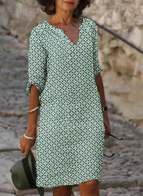 Women's Casual Rolled-Sleeve Dress