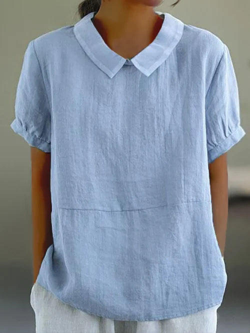 Women's casual shirt with collared neckline and button placket