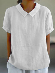 Women's casual shirt with collared neckline and button placket