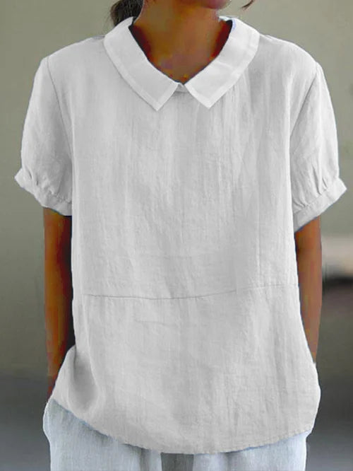 Women's casual shirt with collared neckline and button placket