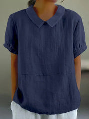 Women's casual shirt with collared neckline and button placket