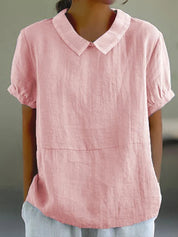 Women's casual shirt with collared neckline and button placket