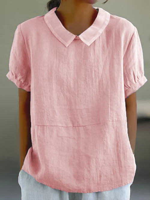 Women's casual shirt with collared neckline and button placket