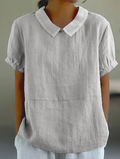 Women's casual shirt with collared neckline and button placket