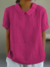 Women's casual shirt with collared neckline and button placket