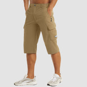 Herren-Cargoshorts mit Reißverschlusstaschen und verstellbarem Bund