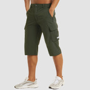 Herren-Cargoshorts mit Reißverschlusstaschen und verstellbarem Bund