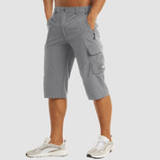 Herren-Cargoshorts mit Reißverschlusstaschen und verstellbarem Bund