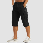 Herren-Cargoshorts mit Reißverschlusstaschen und verstellbarem Bund