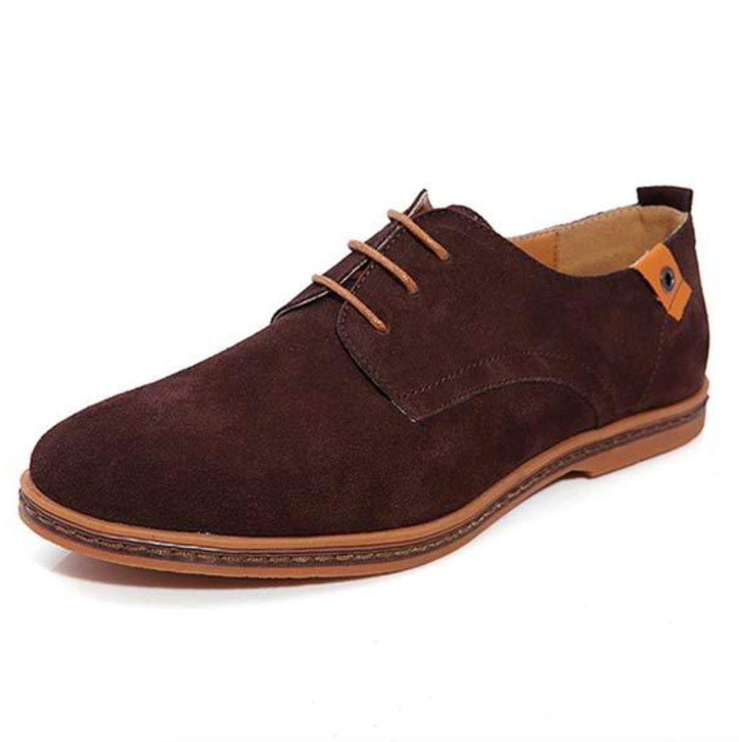Herren-Oxford-Schuhe mit Schnürverschluss und genähten Details