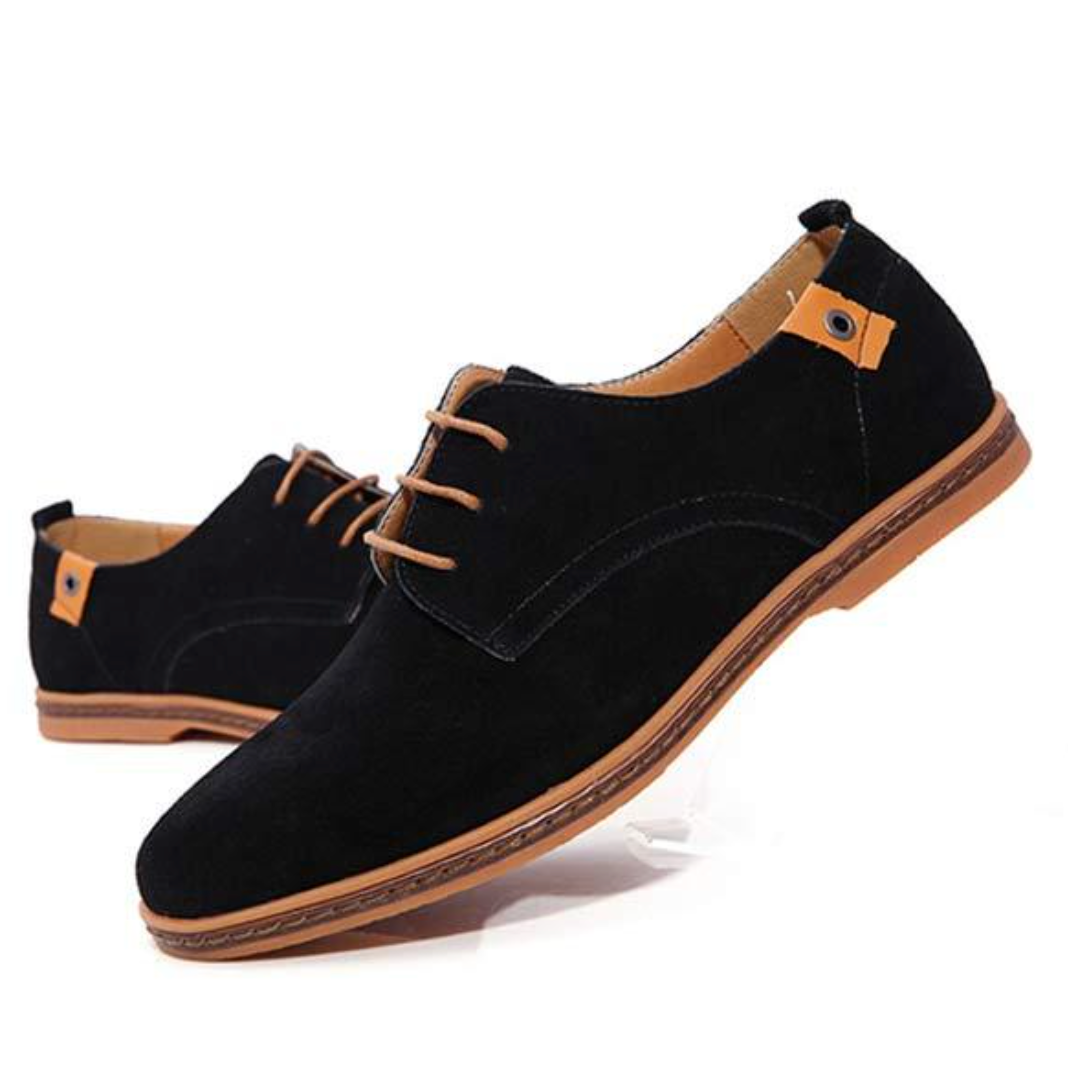 Herren-Oxford-Schuhe mit Schnürverschluss und genähten Details