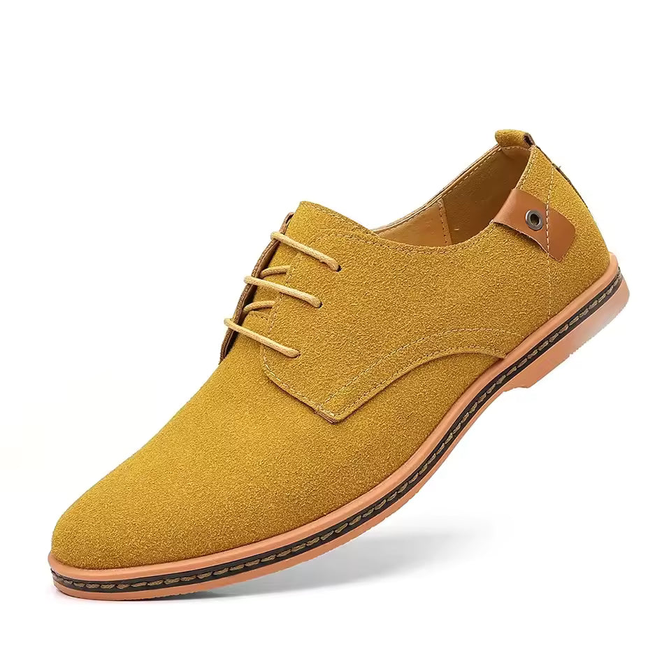 Herren-Oxford-Schuhe mit Schnürverschluss und genähten Details