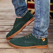 Herren-Oxford-Schuhe mit Schnürverschluss und genähten Details