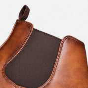 Herren Stiefeletten mit elastischen Seiteneinsätzen und Zuglasche hinten