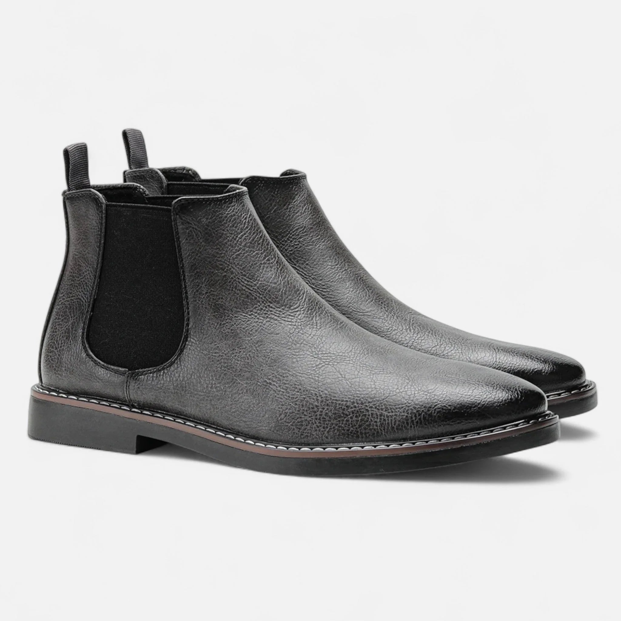 Herren Stiefeletten mit elastischen Seiteneinsätzen und Zuglasche hinten