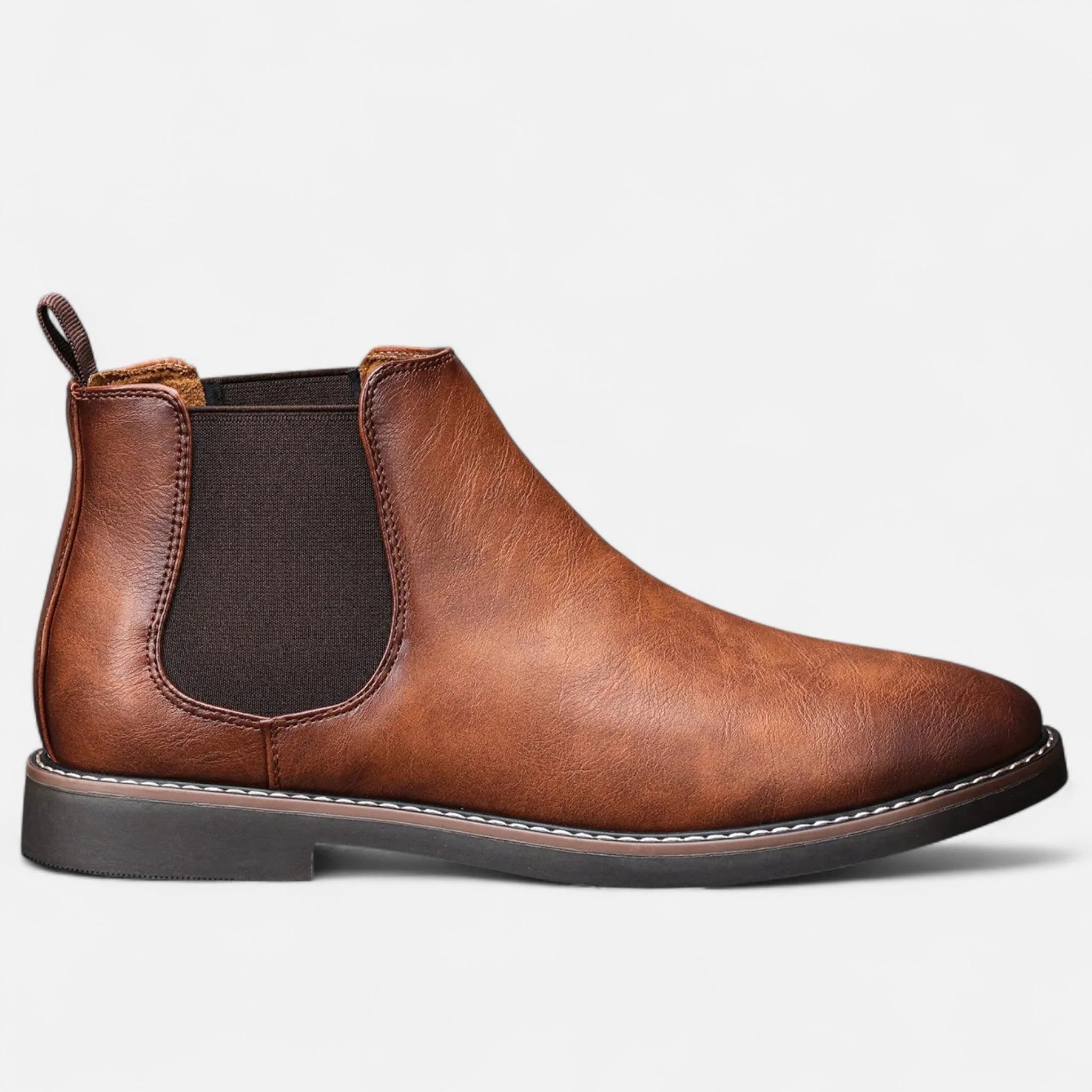Herren Stiefeletten mit elastischen Seiteneinsätzen und Zuglasche hinten