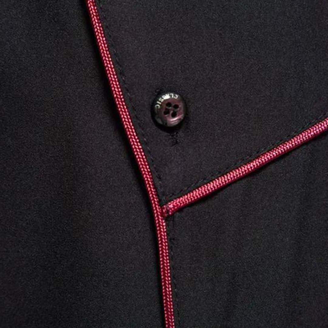 Herren Casual Hemd mit asymmetrischer Knopfleiste und Stehkragen