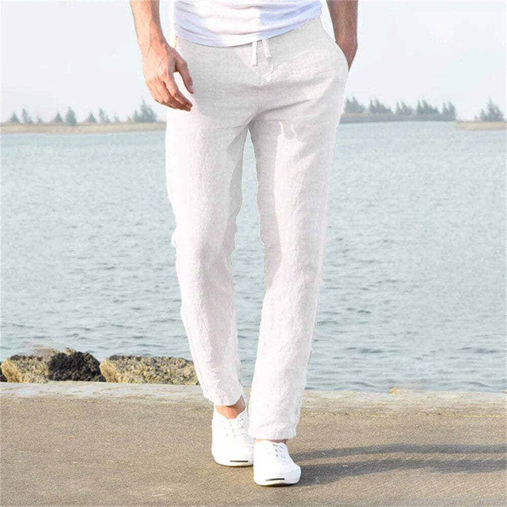 Herrenhose mit weitem Bein und schlichtem Bund