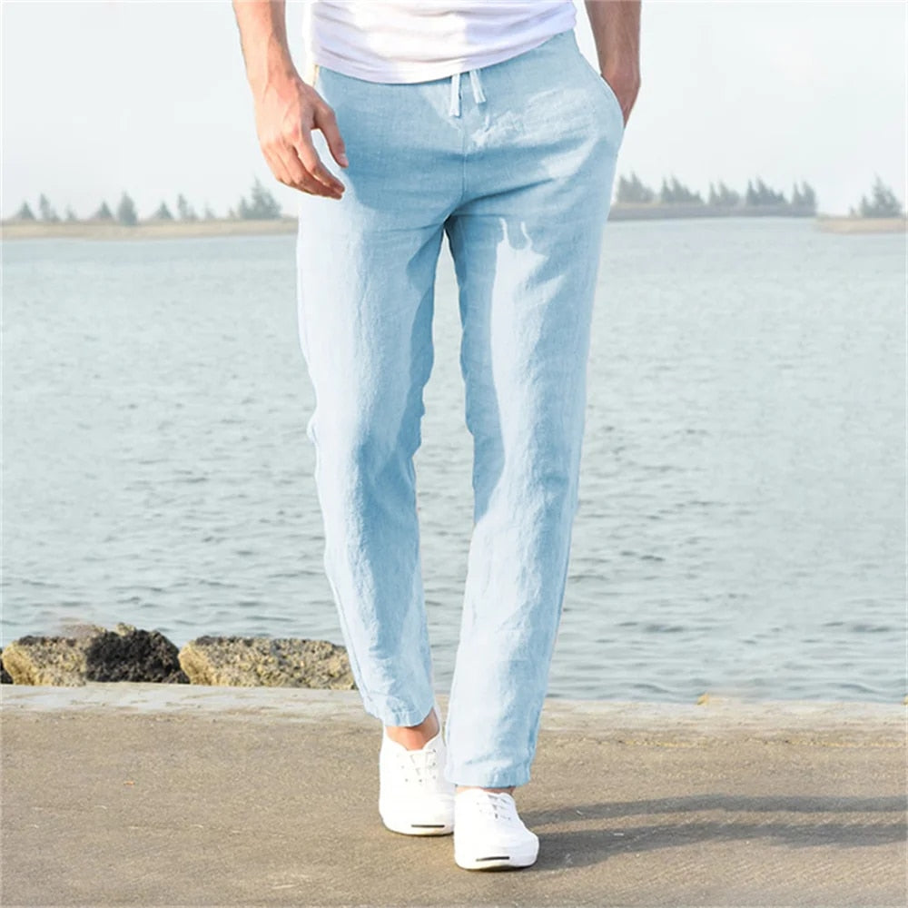 Herrenhose mit weitem Bein und schlichtem Bund