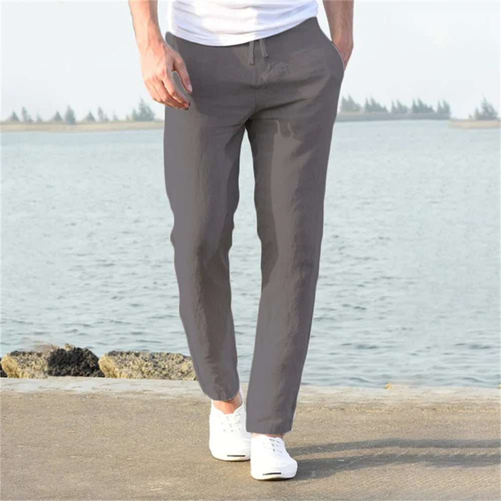 Herrenhose mit weitem Bein und schlichtem Bund