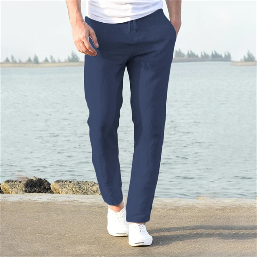 Herrenhose mit weitem Bein und schlichtem Bund