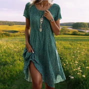 Stylish midi polka dot dress for women