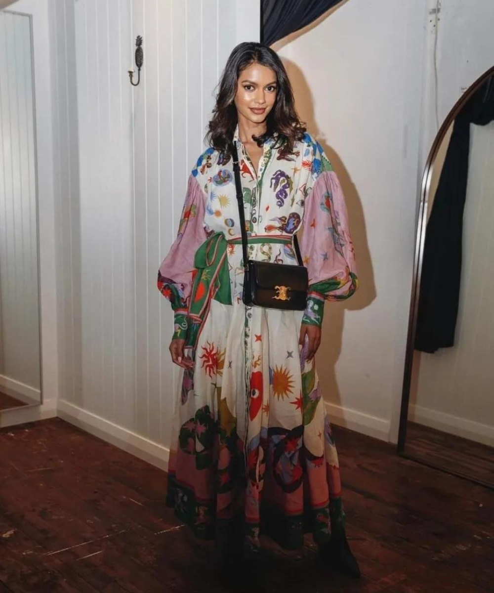 Bold Floral Maxikleid für Frauen