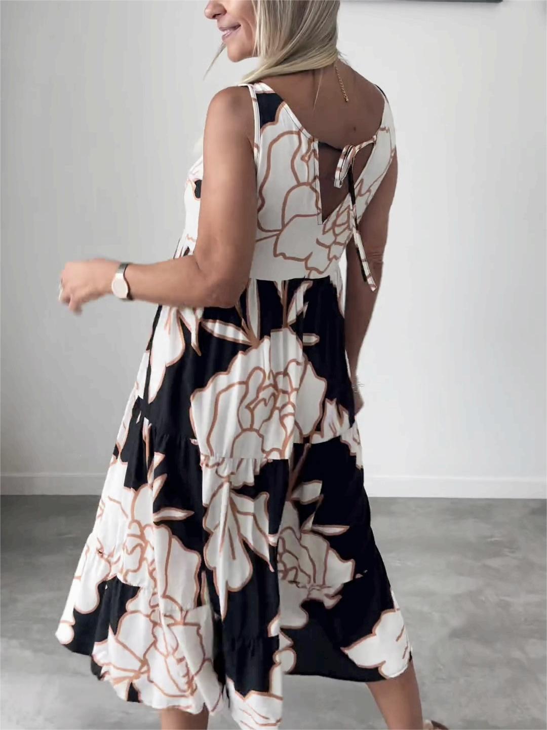 Elegant sleeveless midi dress for women