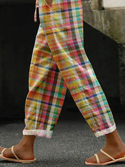 Women's Casual Trousers with Drawstring Tie
