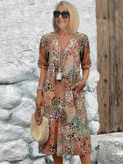 Chic vibrant midi dress for women