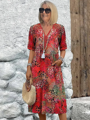 Chic vibrant midi dress for women