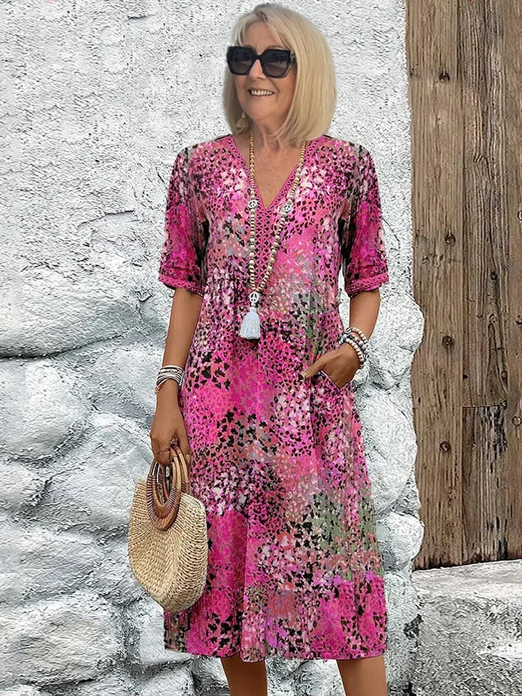 Chic vibrant midi dress for women