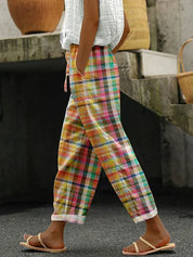 Women's Casual Trousers with Drawstring Tie