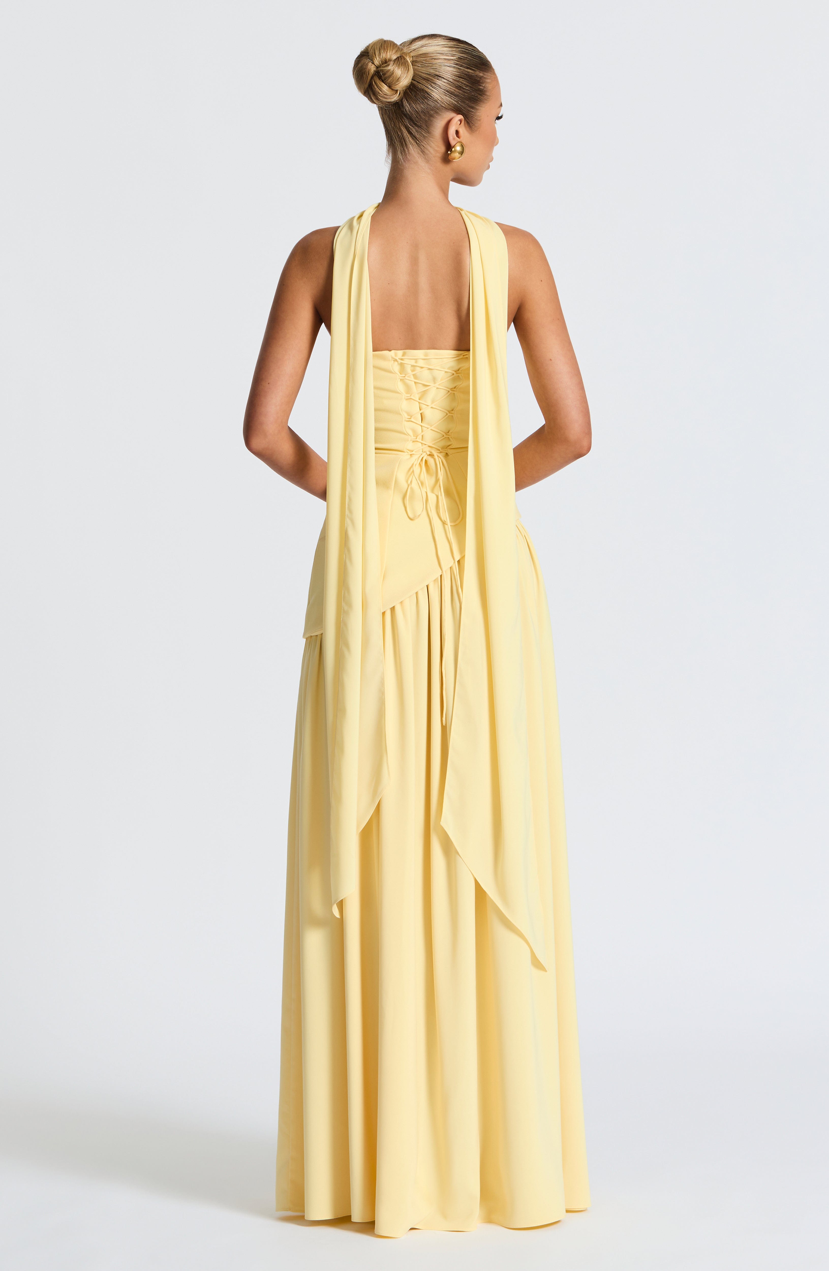 Strapless evening dress for women with a high side slit